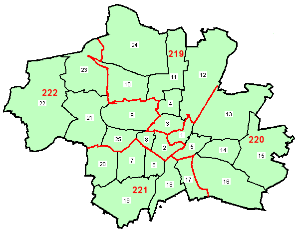 Wahlkreis-Stadtbezirkskarte