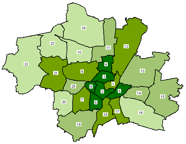 Stadtbezirkskarte