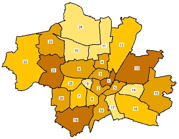 Stadtbezirkskarte