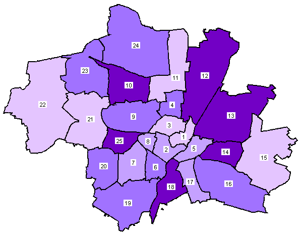 Stadtbezirkskarte