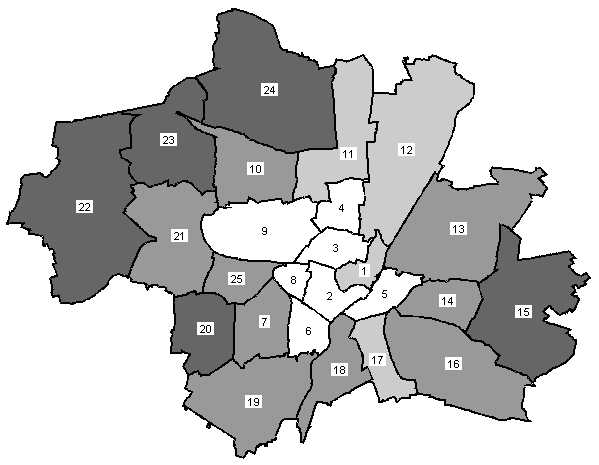Stadtbezirkskarte