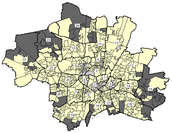 Stadtbezirkskarte
