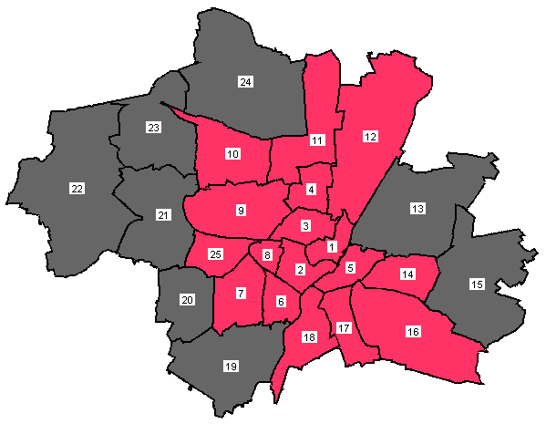 Stadtbezirkskarte