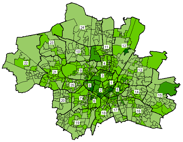 Stadtbezirks Grenzen