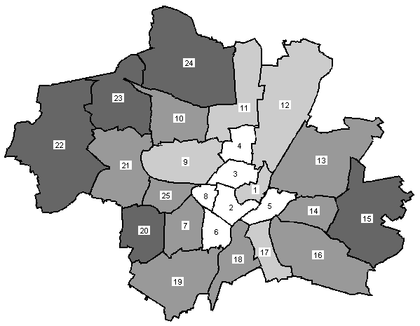Stadtbezirkskarte