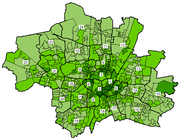 Stadtbezirks Grenzen