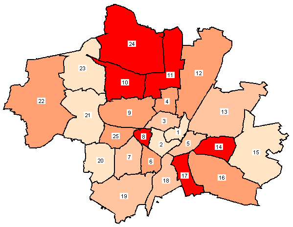 Stadtbezirkskarte