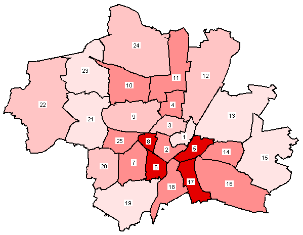 Stadtbezirkskarte