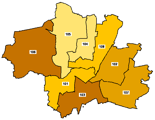 Wahlbeteiligung nach Stimmkreisen